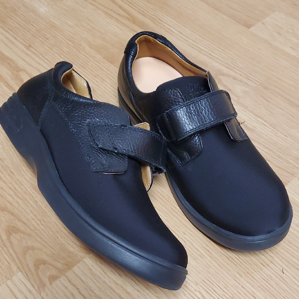 Men's Black Dr. Comfort Strap Shoes Size 8M Leather Upper Leather Lining